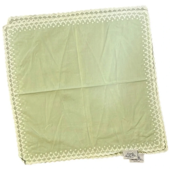 2 Simply Shabby Chic Napkin Placemat Table Cover Hanky Handkerchief Doily Green - Picture 1 of 4